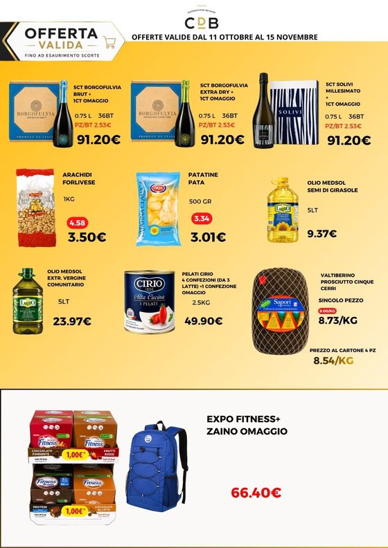Offerte di ottobre, pagina 2: Spumanti Borgofulvia e Solivi, food bar ed Expo Fitness