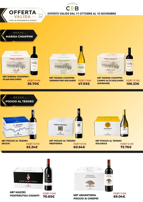 Offerte di ottobre, pagina 6: Vini: Marisa Chiappini, Poggio al Tesoro, Fonterutoli, Argentiera